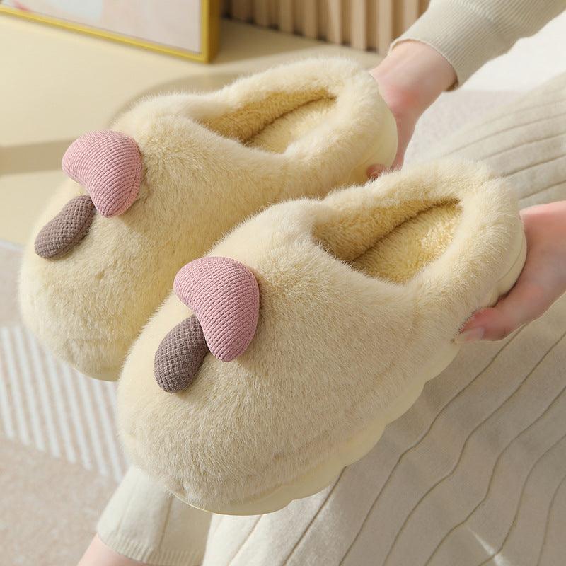 Cute Mushroom Cotton Slippers For Women - AmiraMart