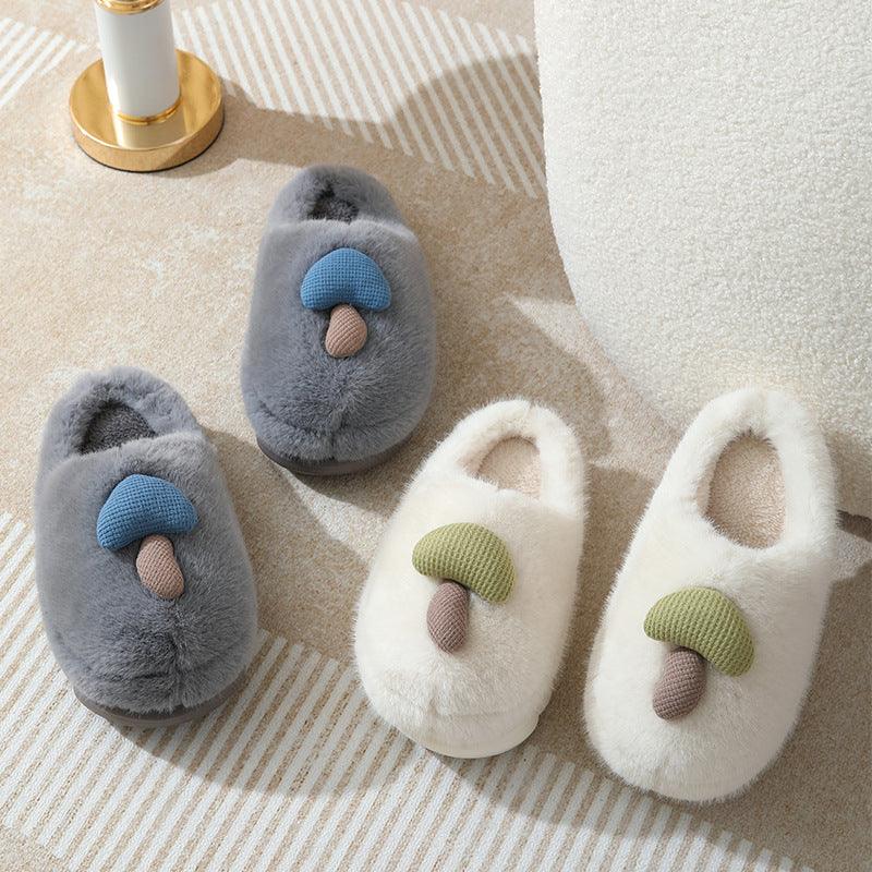 Cute Mushroom Cotton Slippers For Women - AmiraMart