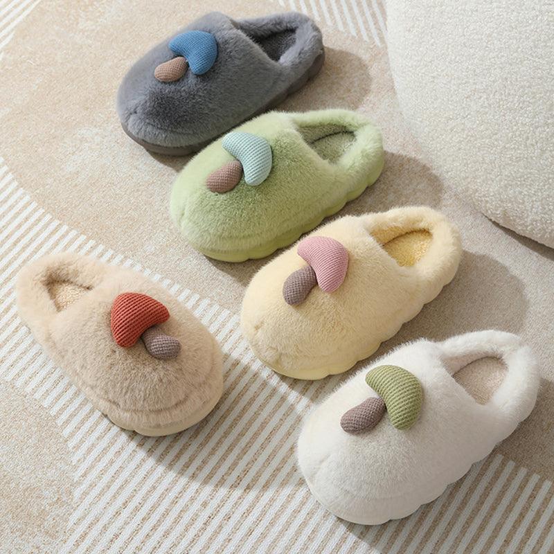 Cute Mushroom Cotton Slippers For Women - AmiraMart