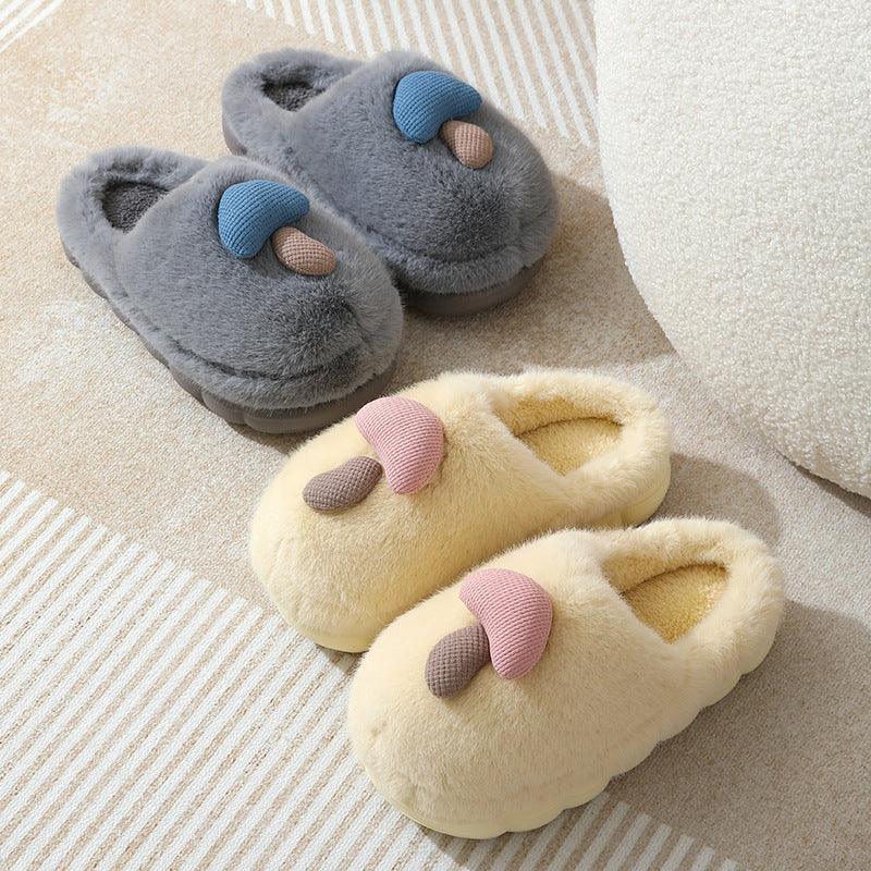 Cute Mushroom Cotton Slippers For Women - AmiraMart