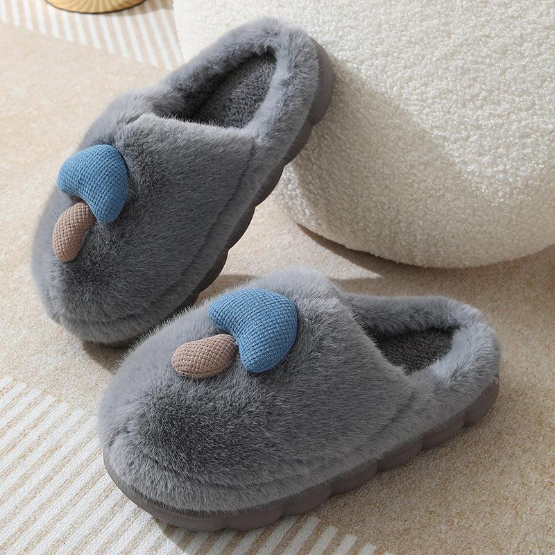 Cute Mushroom Cotton Slippers For Women - AmiraMart