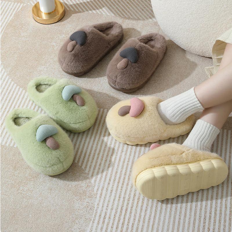 Cute Mushroom Cotton Slippers For Women - AmiraMart