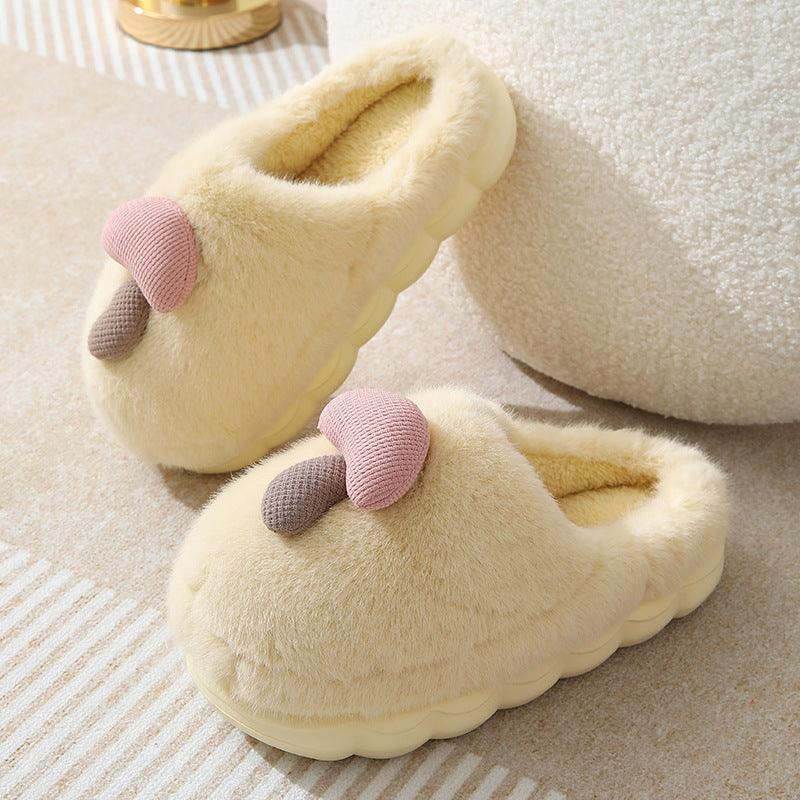 Cute Mushroom Cotton Slippers For Women - AmiraMart