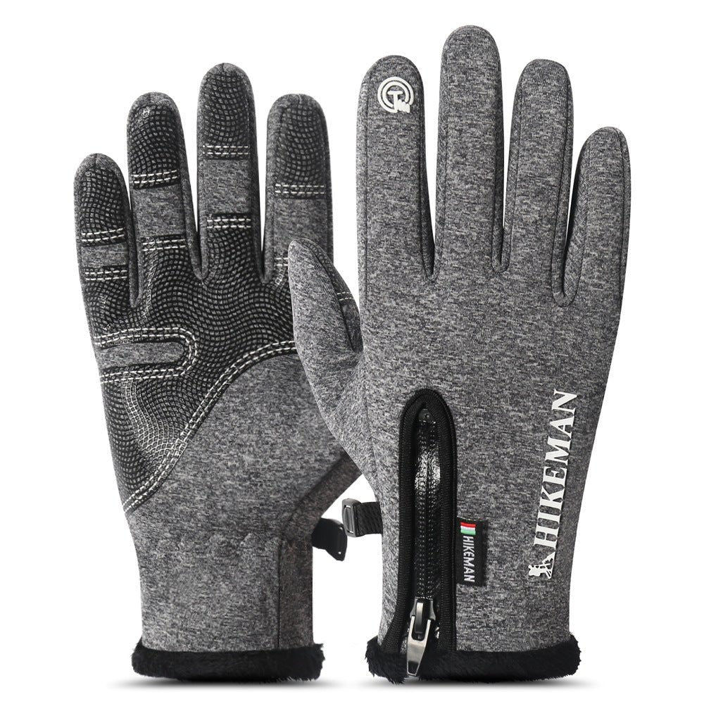 Cycling sports full finger zipper silicone gloves - AmiraMart