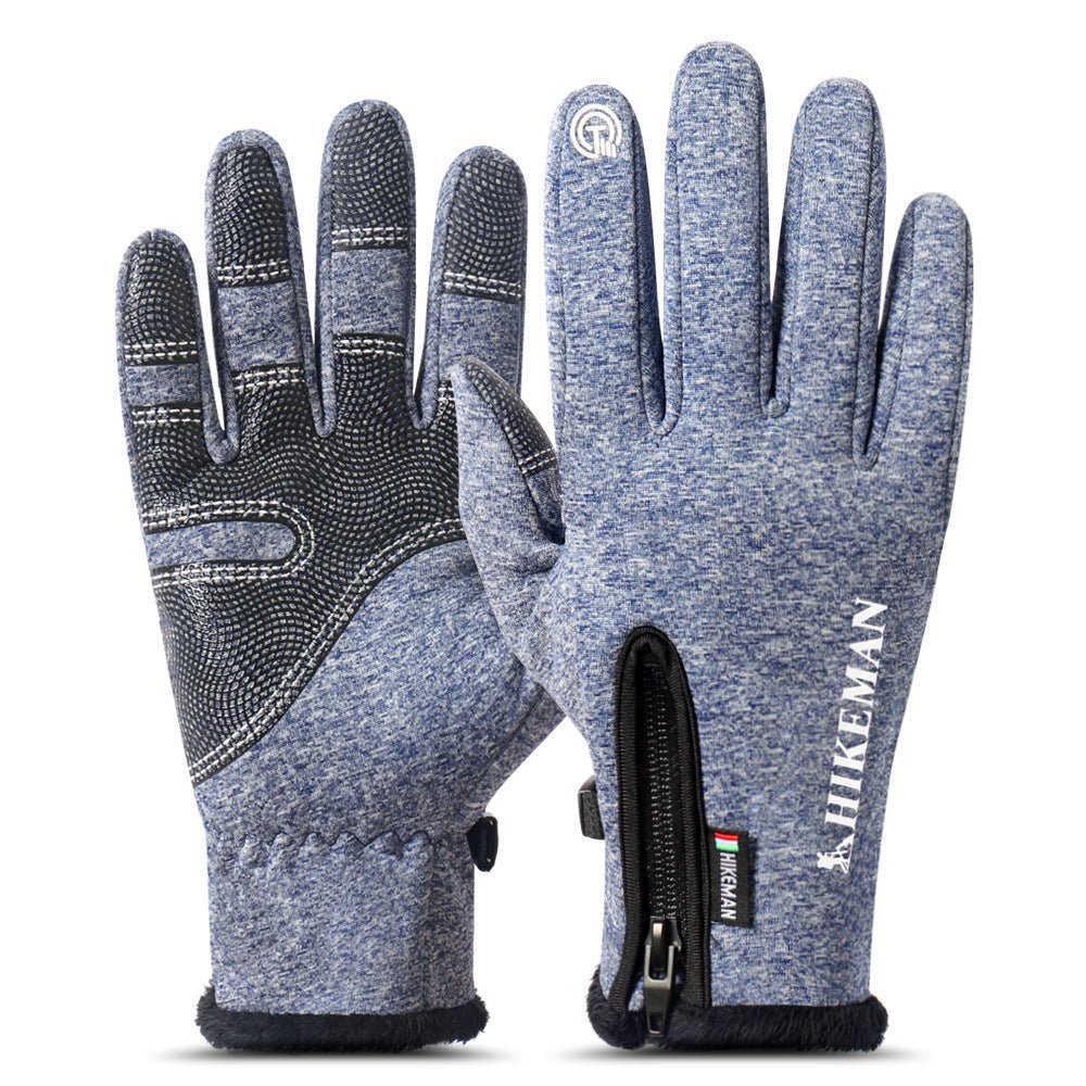 Cycling sports full finger zipper silicone gloves - AmiraMart