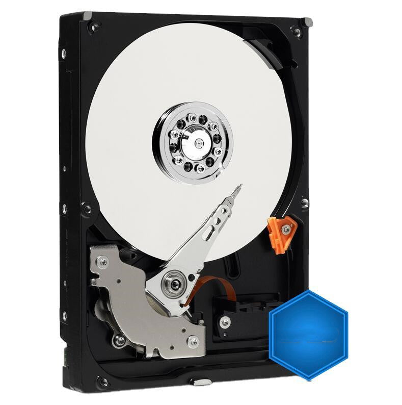 Hard disk drive with open cover on a white background