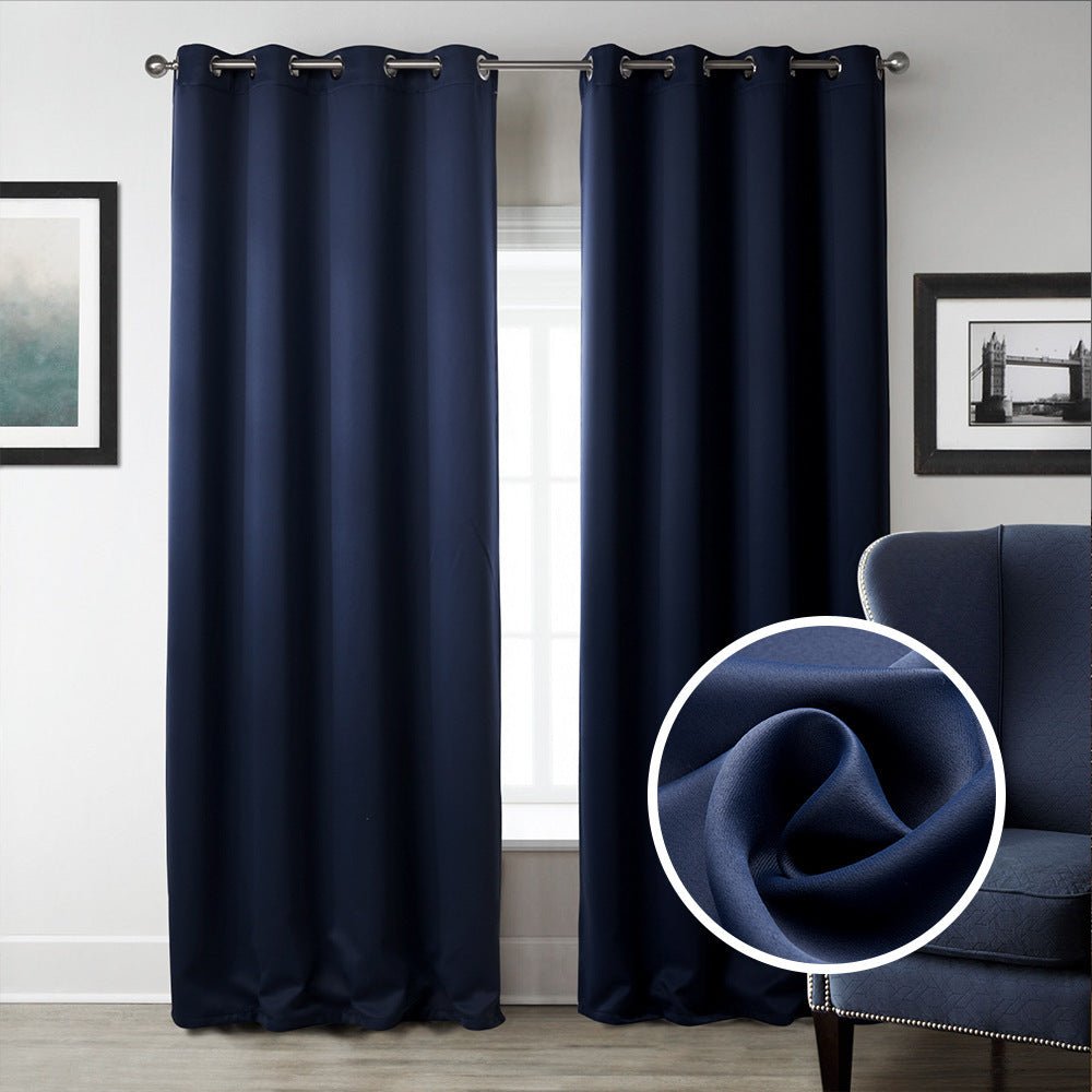 Dark Blue Bedroom Blackout Fabric - AmiraMart