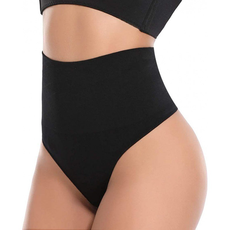 Black high-waisted underwear on a white background