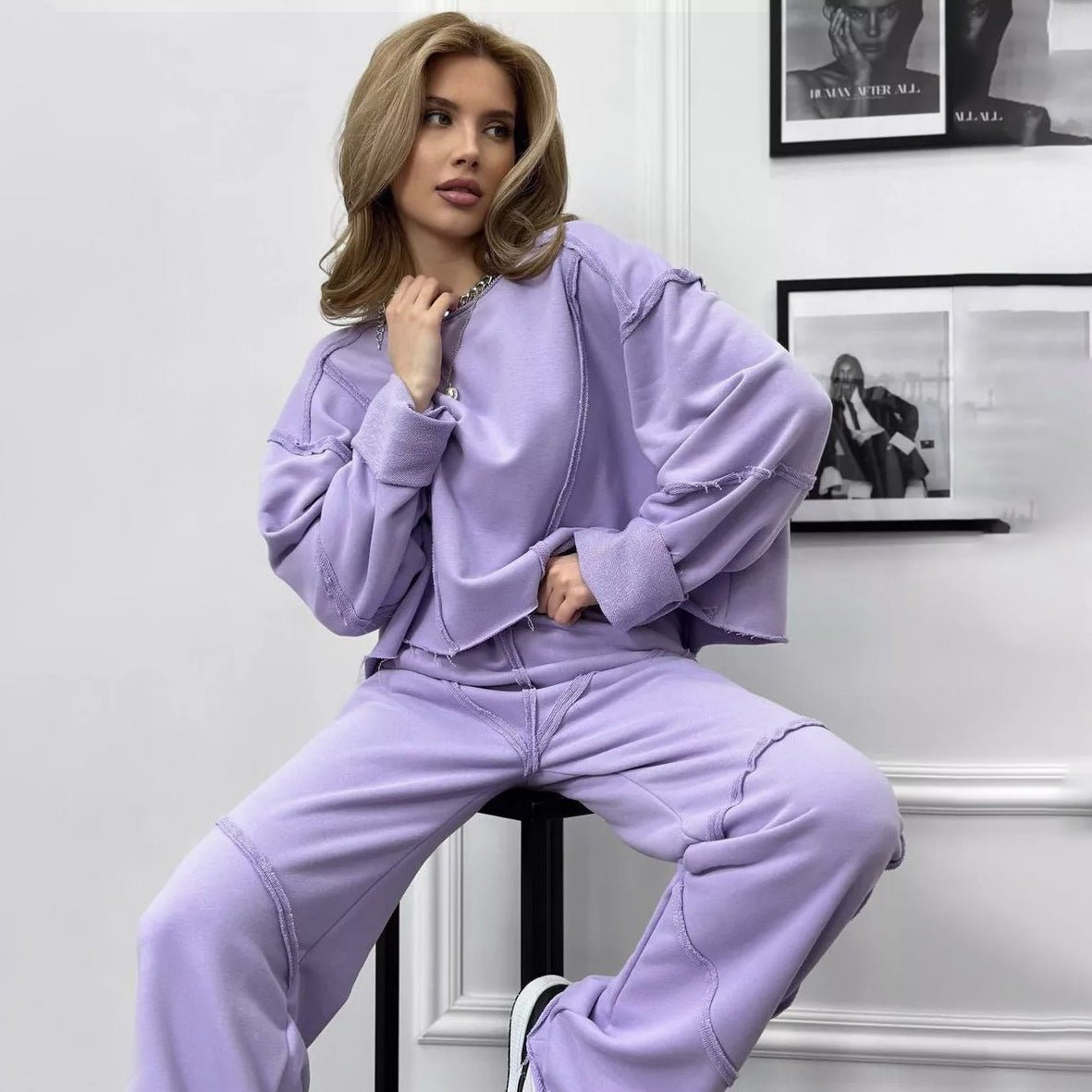 Design Curling Sweater Suit - AmiraMart