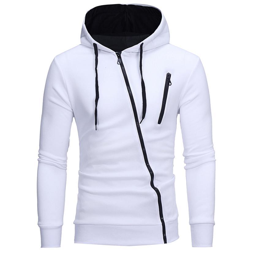 Diagonal Zipper Design Sweater - AmiraMart