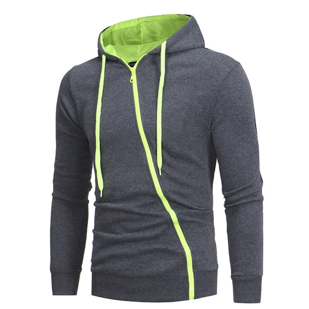 Diagonal Zipper Design Sweater - AmiraMart