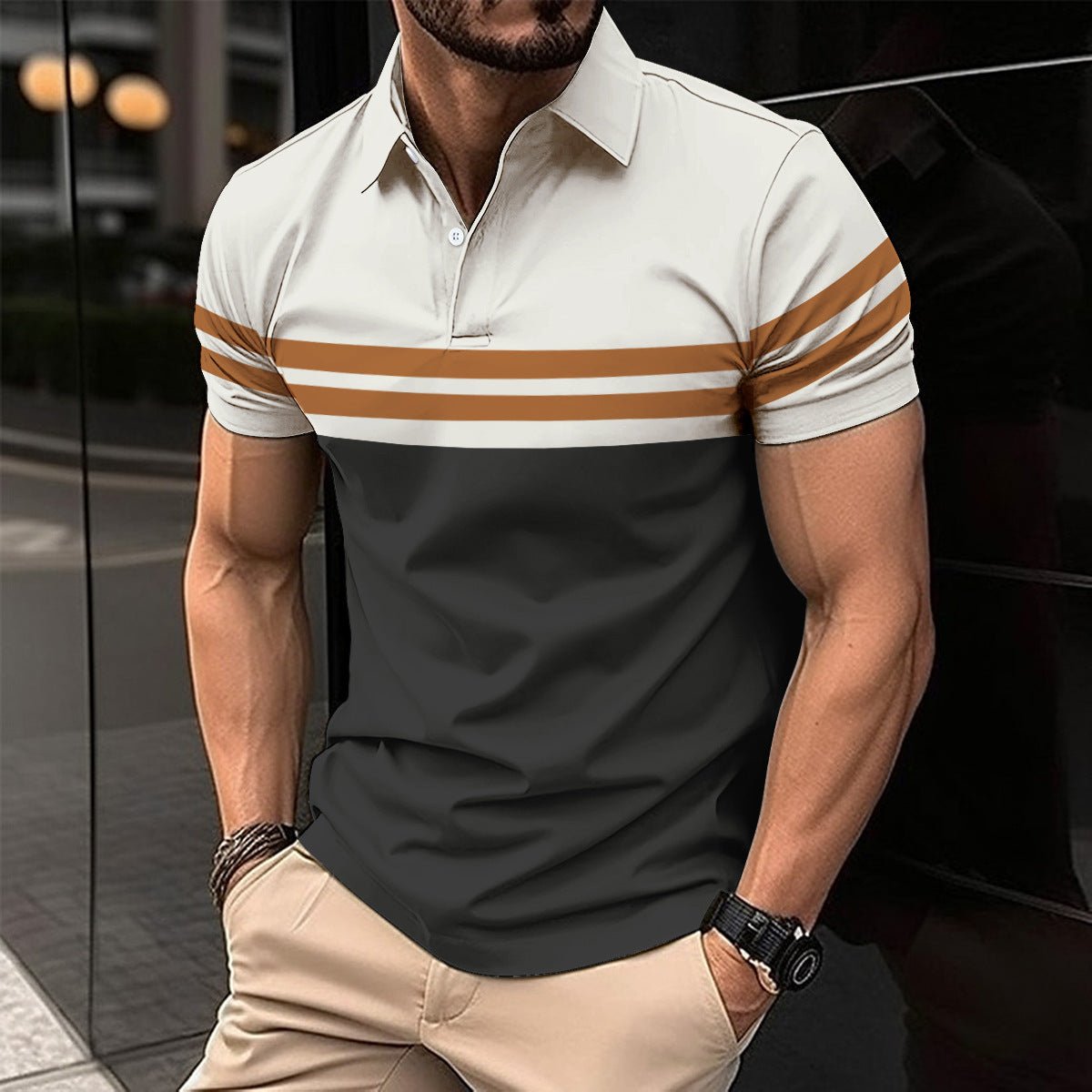 Digital Printing Men's Short Sleeve Casual - AmiraMart