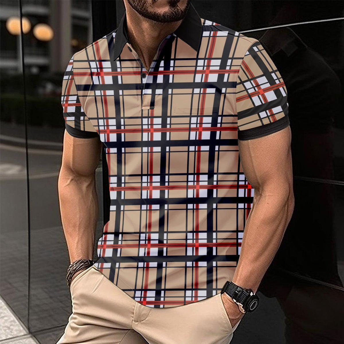 Digital Printing Men's Short Sleeve Casual - AmiraMart