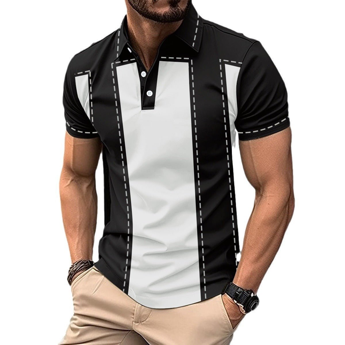Digital Printing Men's Short Sleeve Casual - AmiraMart
