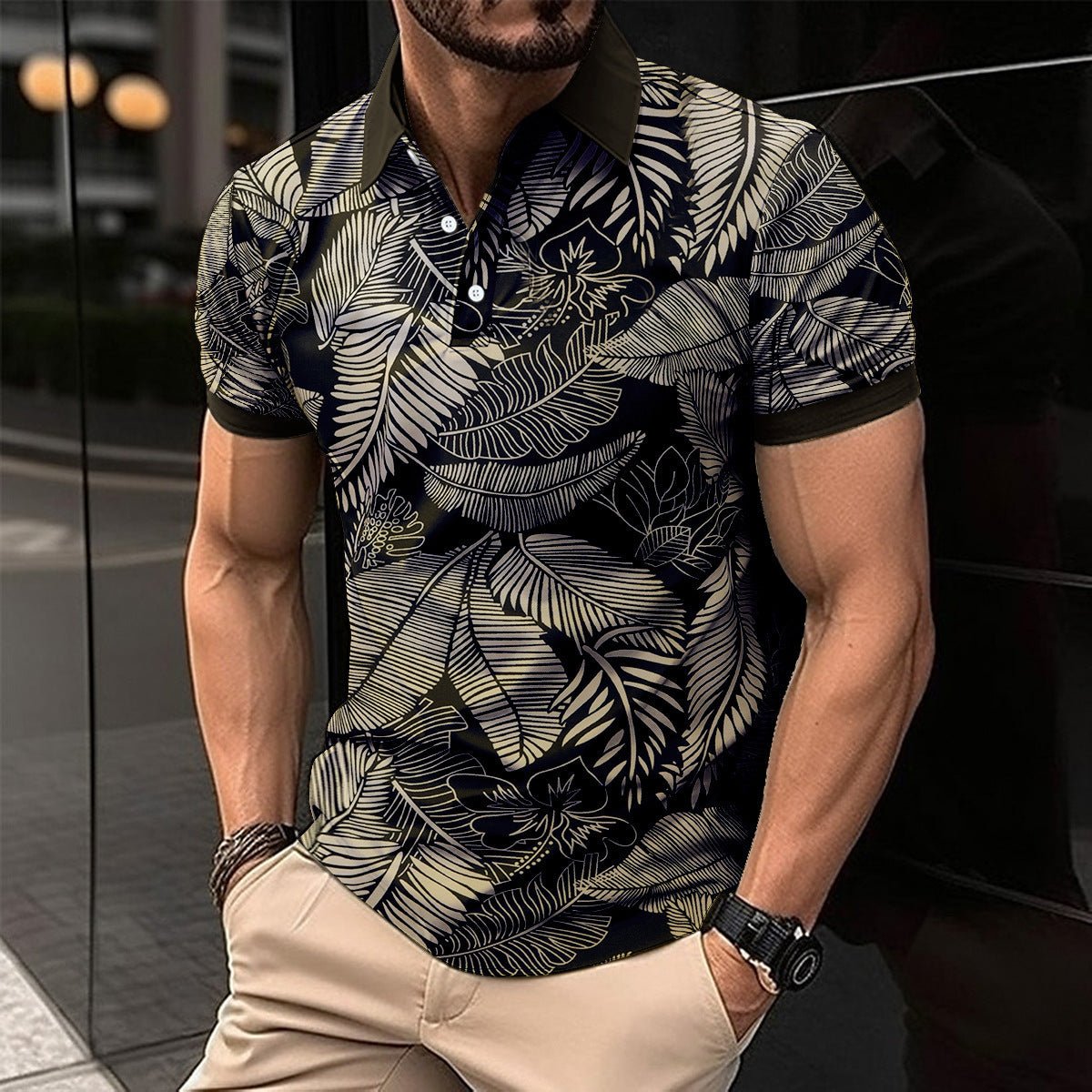 Digital Printing Men's Short Sleeve Casual - AmiraMart