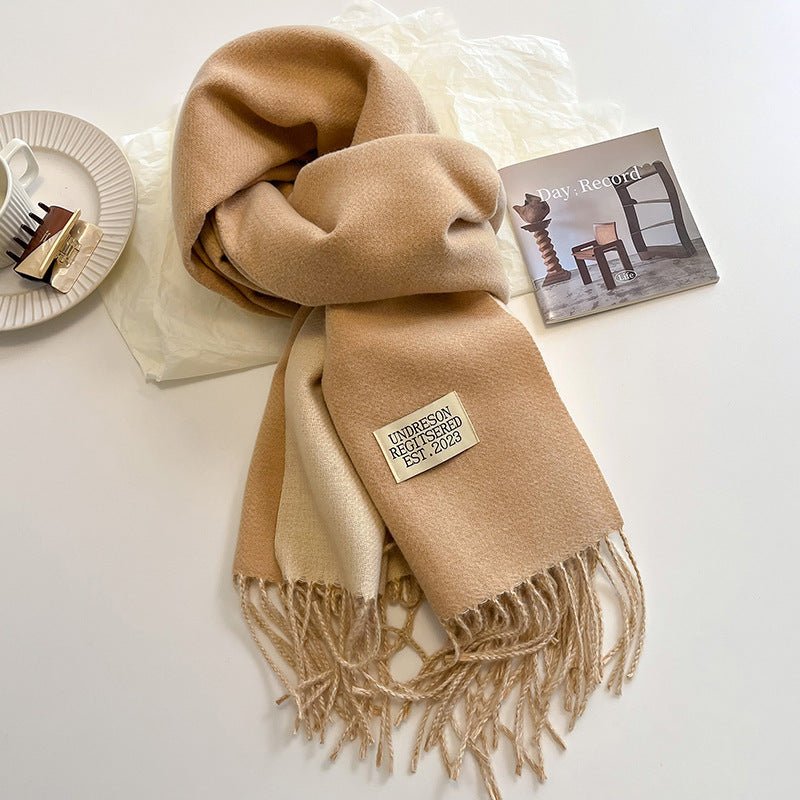 Double - sided Artificial Cashmere Scarf - AmiraMart