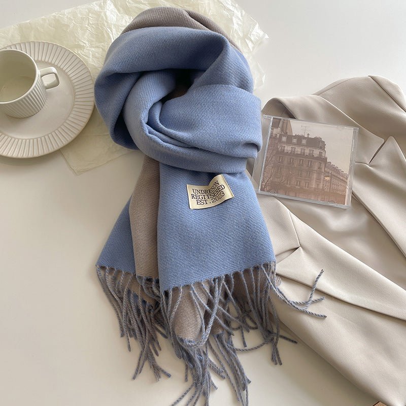 Double - sided Artificial Cashmere Scarf - AmiraMart