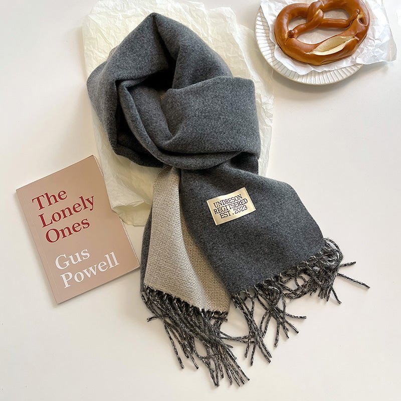 Double - sided Artificial Cashmere Scarf - AmiraMart