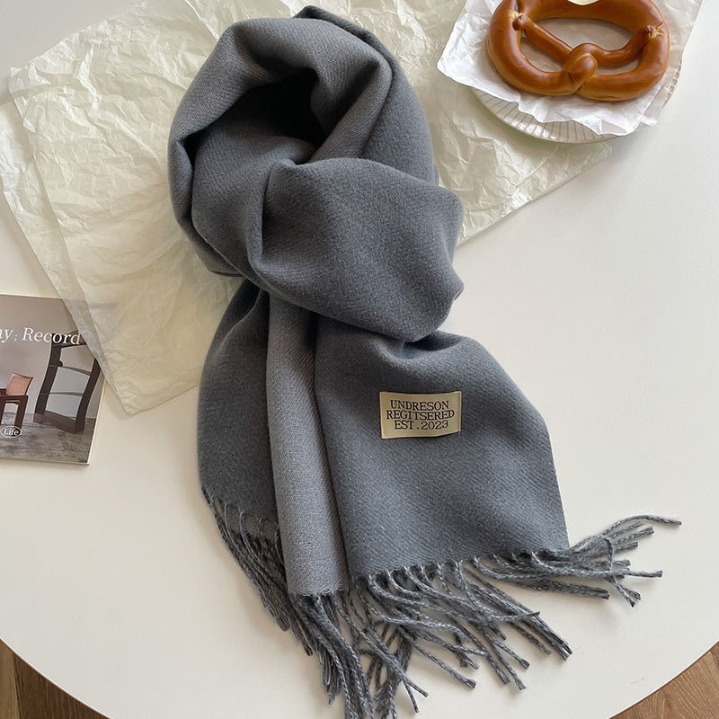 Double - sided Artificial Cashmere Scarf - AmiraMart