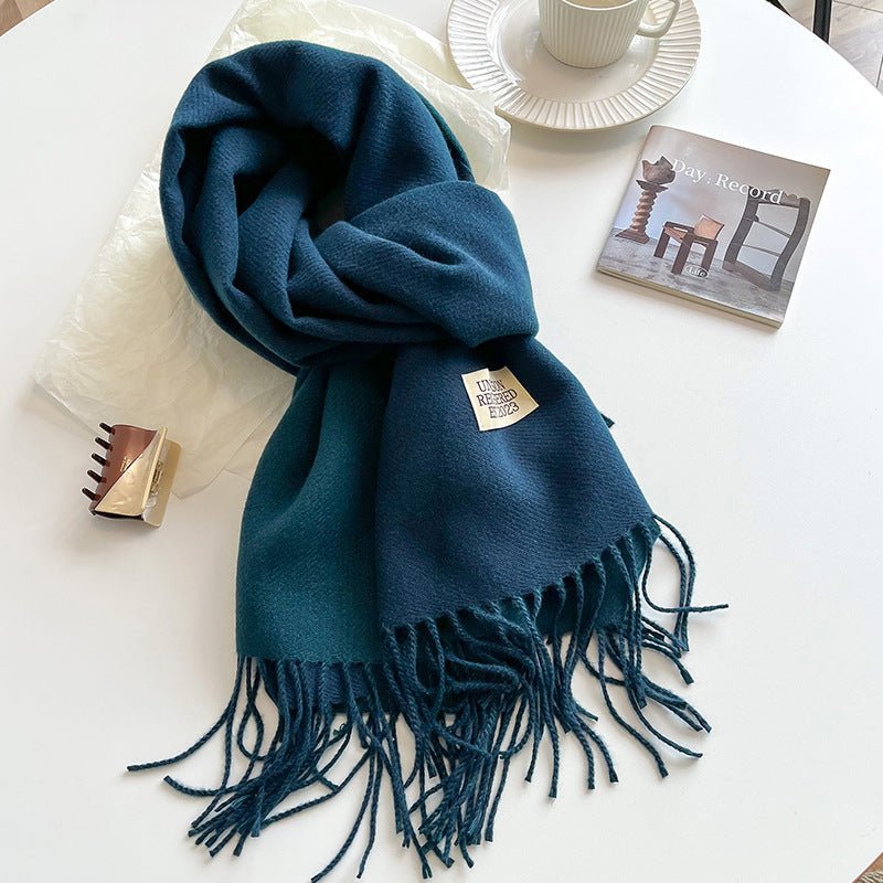 Double - sided Artificial Cashmere Scarf - AmiraMart