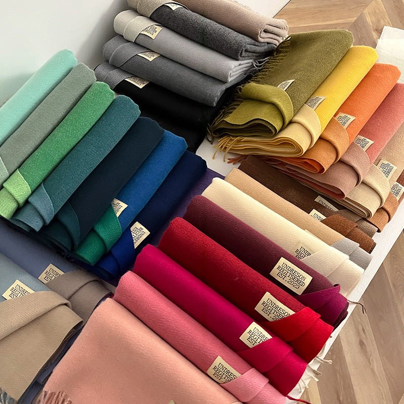 Double - sided Artificial Cashmere Scarf - AmiraMart