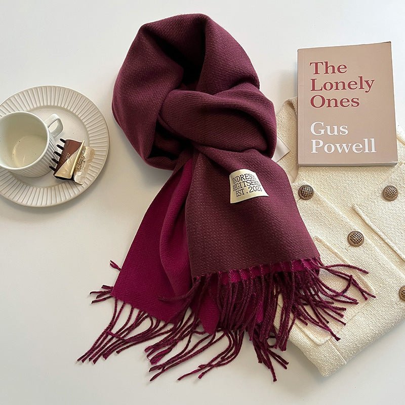 Double - sided Artificial Cashmere Scarf - AmiraMart