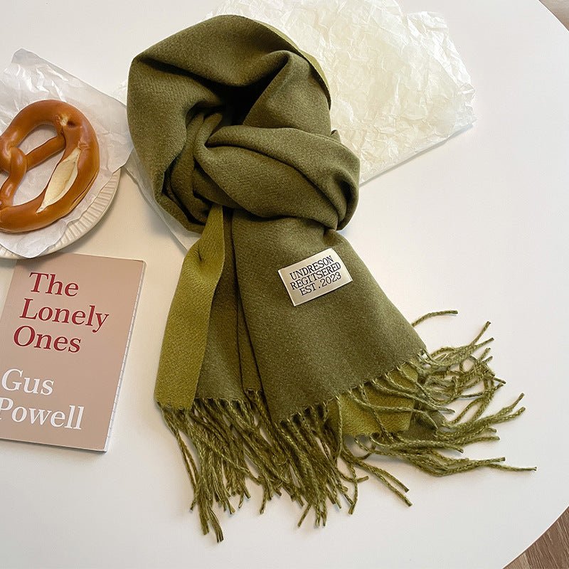 Double - sided Artificial Cashmere Scarf - AmiraMart