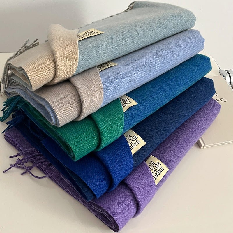 Double - sided Artificial Cashmere Scarf - AmiraMart