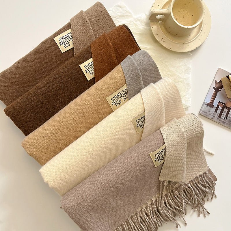 Double - sided Artificial Cashmere Scarf - AmiraMart