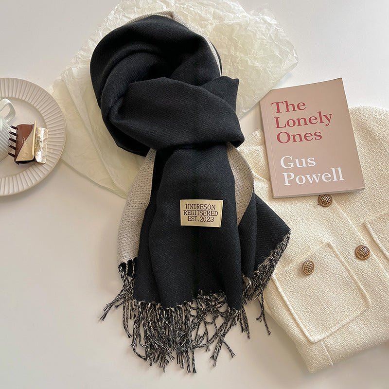 Double - sided Artificial Cashmere Scarf - AmiraMart