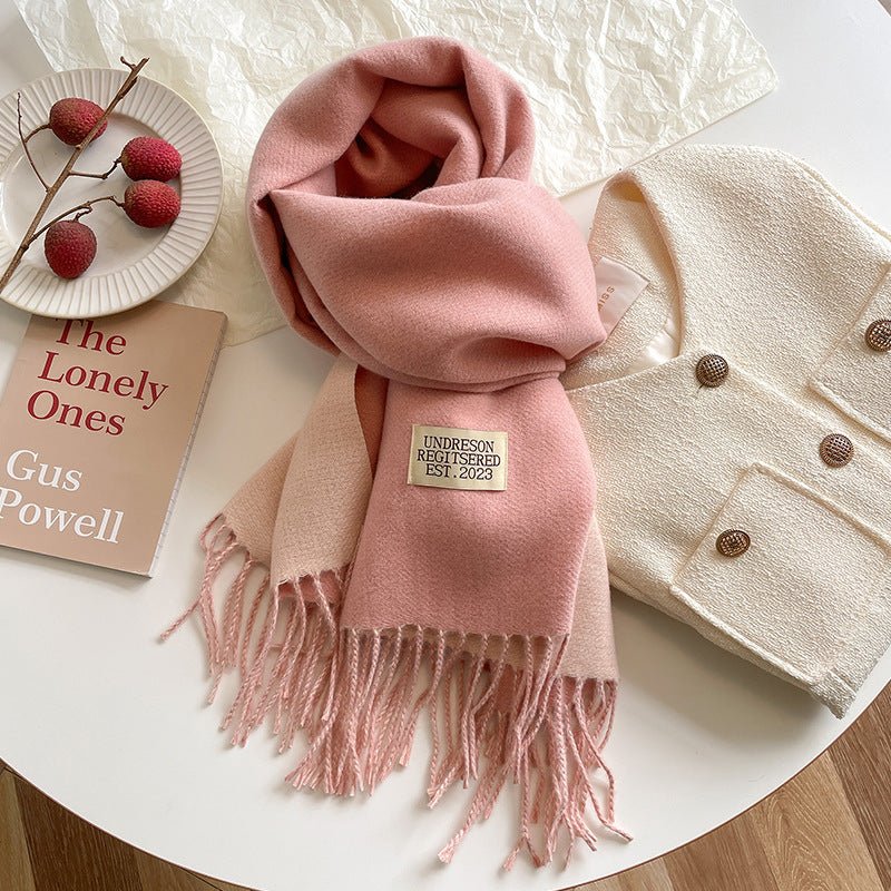 Double - sided Artificial Cashmere Scarf - AmiraMart