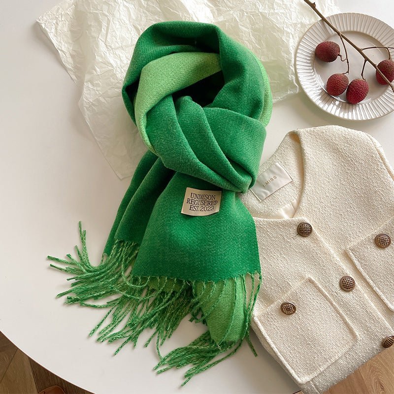 Double - sided Artificial Cashmere Scarf - AmiraMart