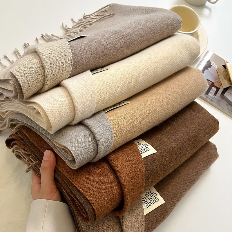 Double - sided Artificial Cashmere Scarf - AmiraMart