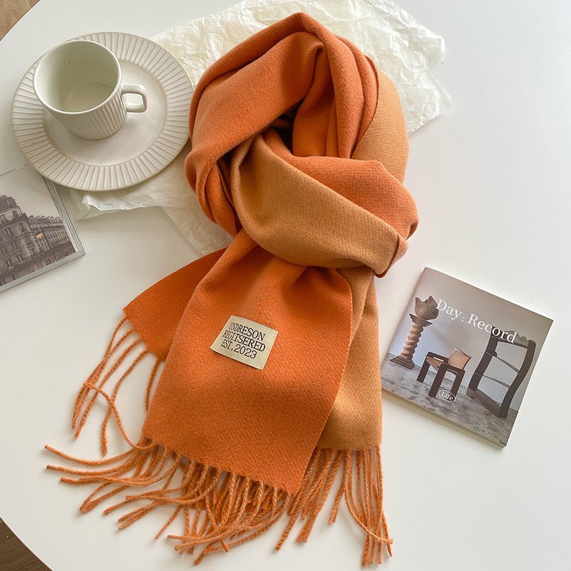 Double - sided Artificial Cashmere Scarf - AmiraMart