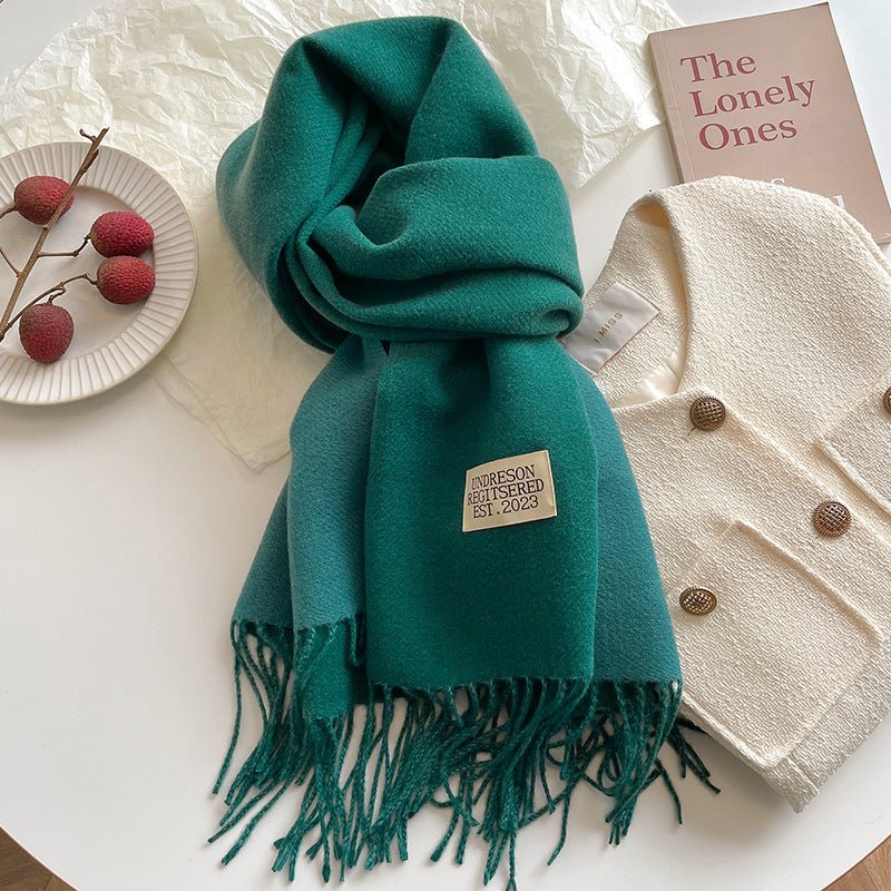 Double - sided Artificial Cashmere Scarf - AmiraMart