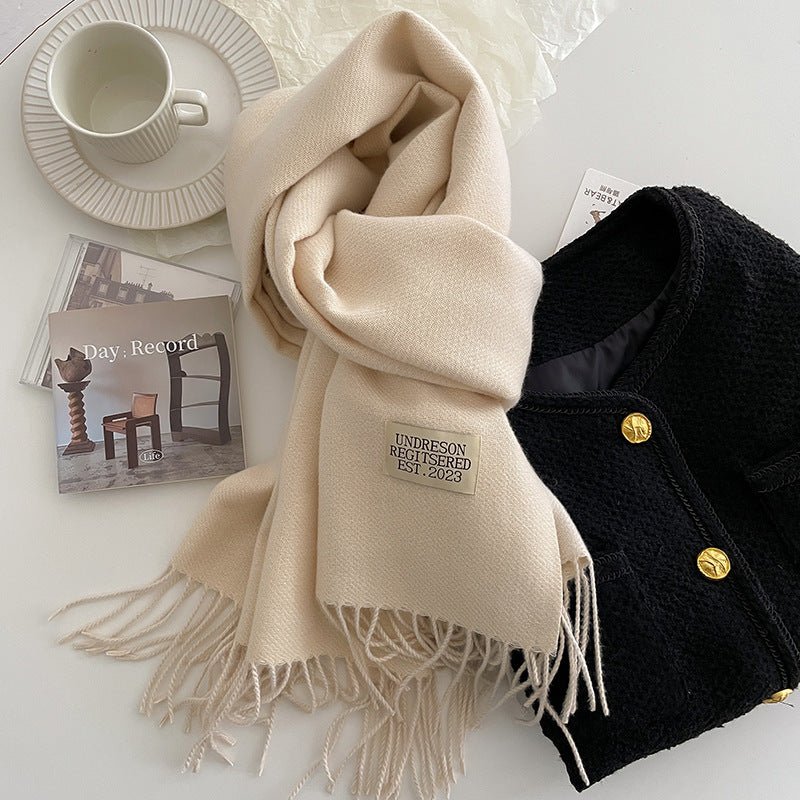 Double - sided Artificial Cashmere Scarf - AmiraMart