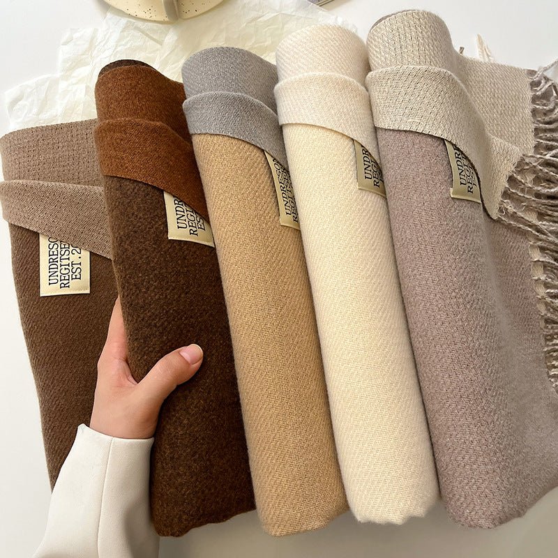 Double - sided Artificial Cashmere Scarf - AmiraMart