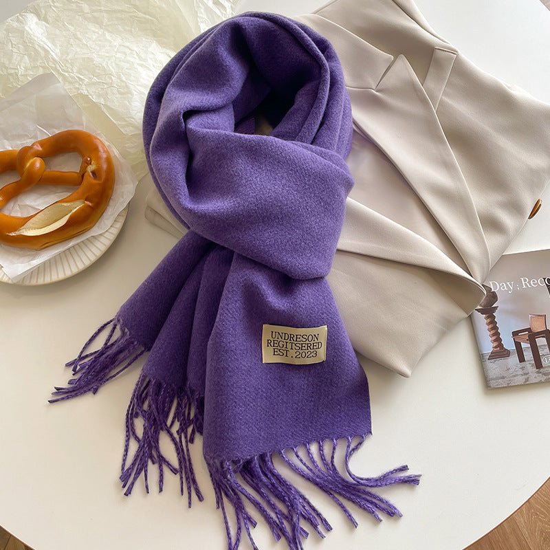Double - sided Artificial Cashmere Scarf - AmiraMart