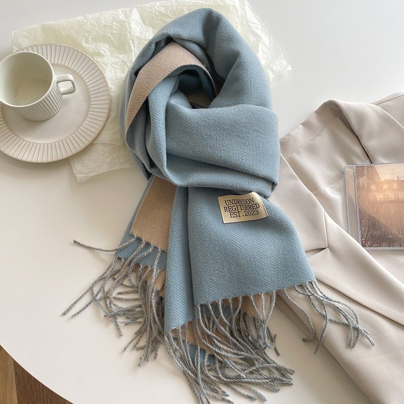 Double - sided Artificial Cashmere Scarf - AmiraMart