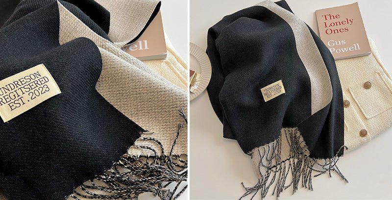Double - sided Artificial Cashmere Scarf - AmiraMart