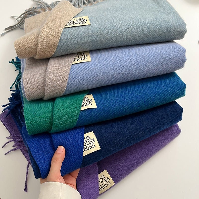 Double - sided Artificial Cashmere Scarf - AmiraMart