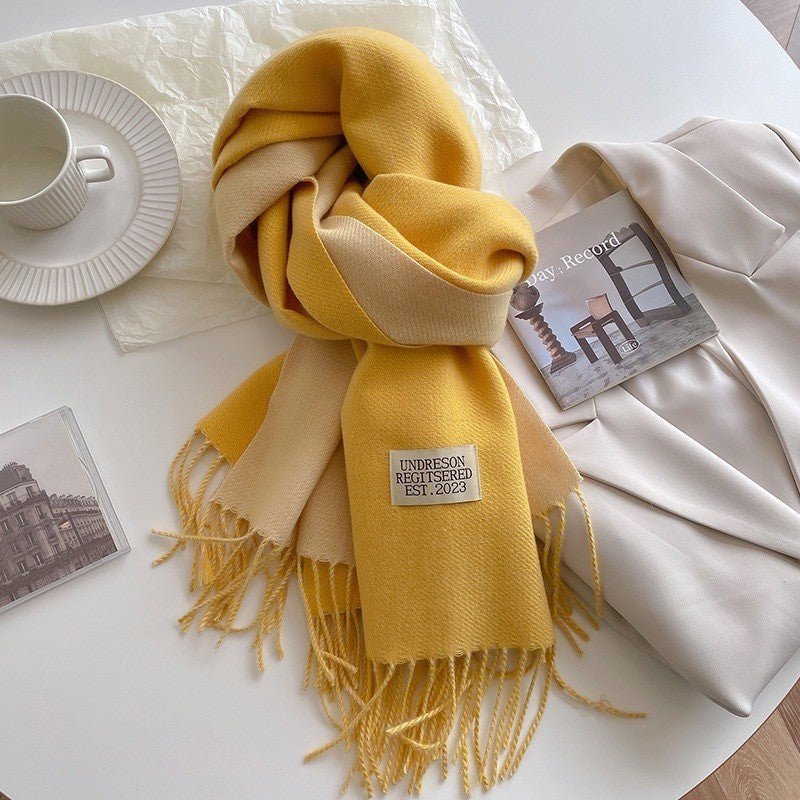 Double - sided Artificial Cashmere Scarf - AmiraMart
