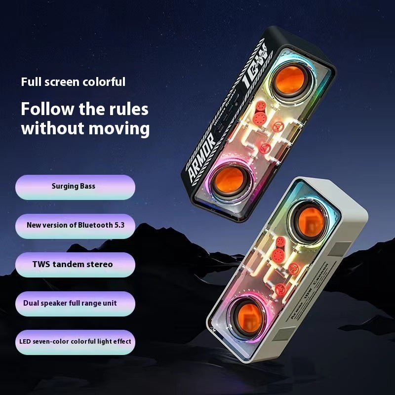 Double Speaker Transparent Mech Wireless Bluetooth Speaker - AmiraMart