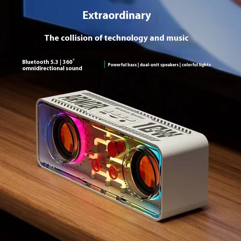 Double Speaker Transparent Mech Wireless Bluetooth Speaker - AmiraMart