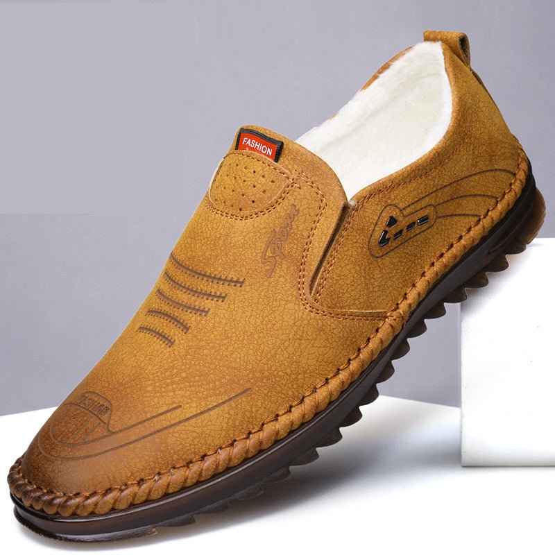 Doudou Shoes Flat Heel Set Foot Casual Shoes Lazy Driving Shoes Beef Tendon Sole - AmiraMart