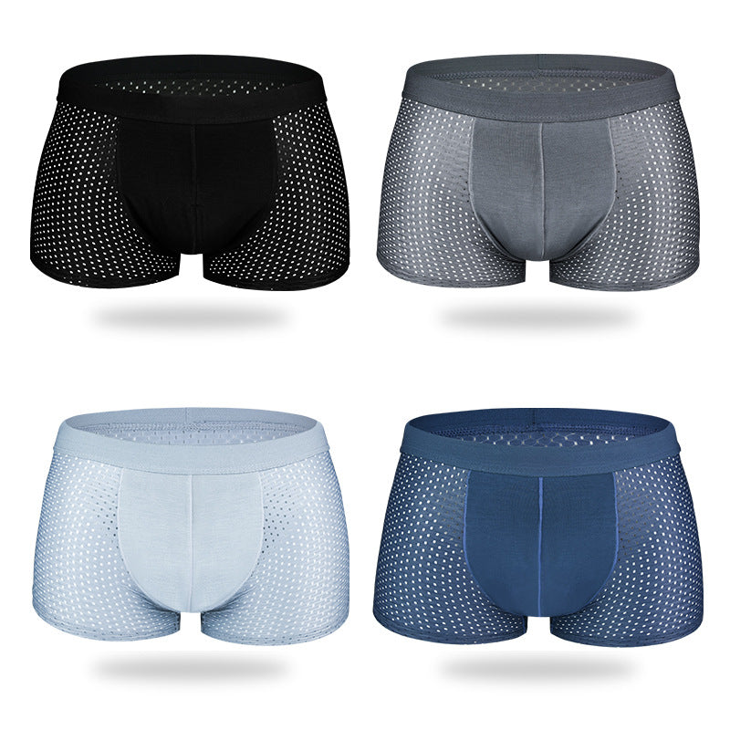 Ice Silk Men's Shorts Head Plus Size Boxer Briefs - AmiraMart