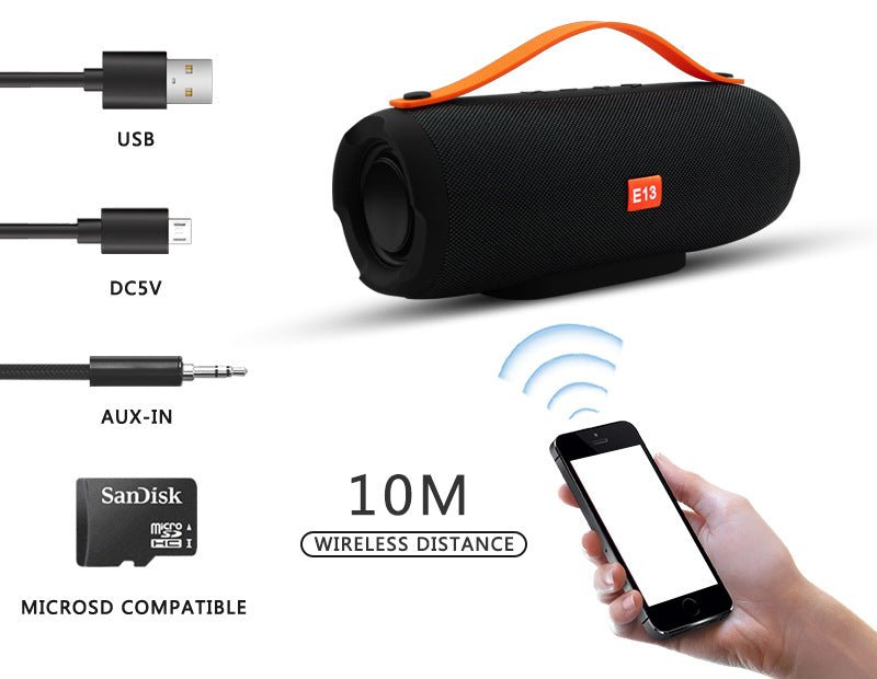 E13 Portable Drum Card Bluetooth Speaker - AmiraMart