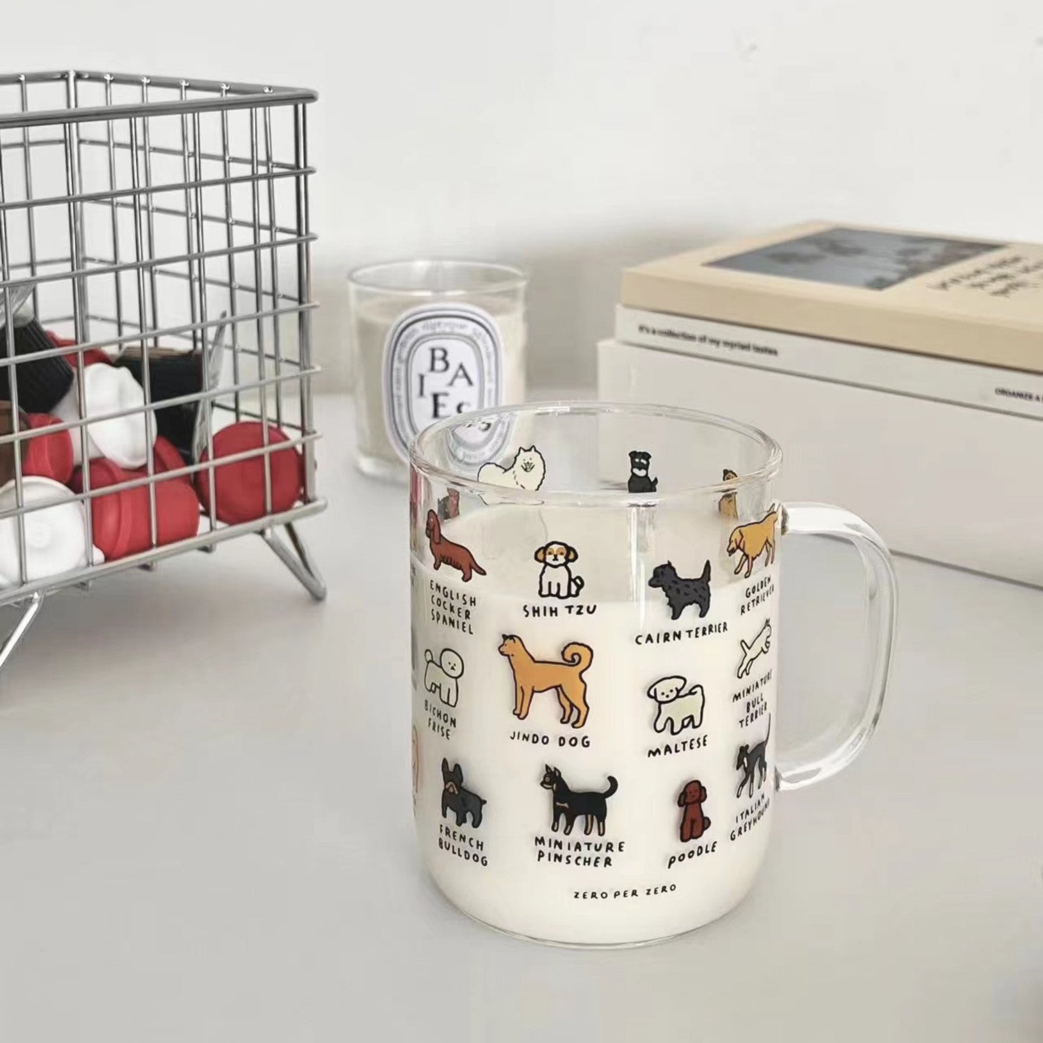 Creative Illustration Cute Cute Pet Dog Glass - AmiraMart