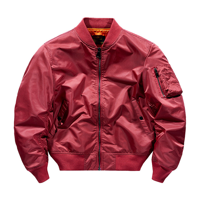 Red bomber jacket on a white background