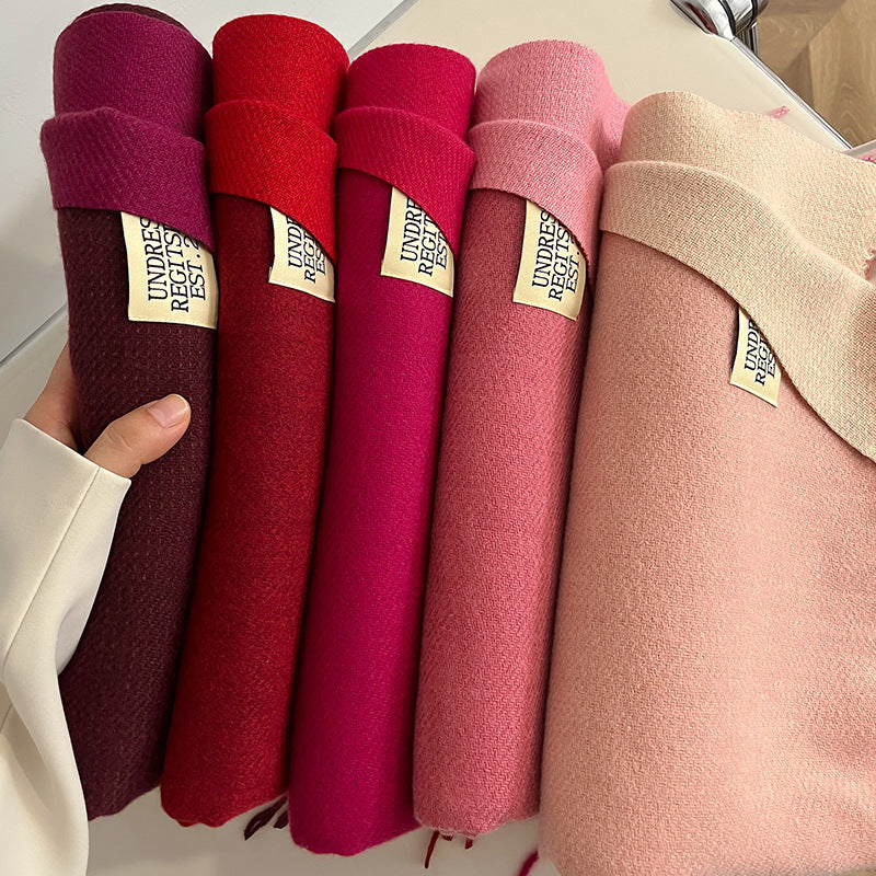 Double - sided Artificial Cashmere Scarf - AmiraMart